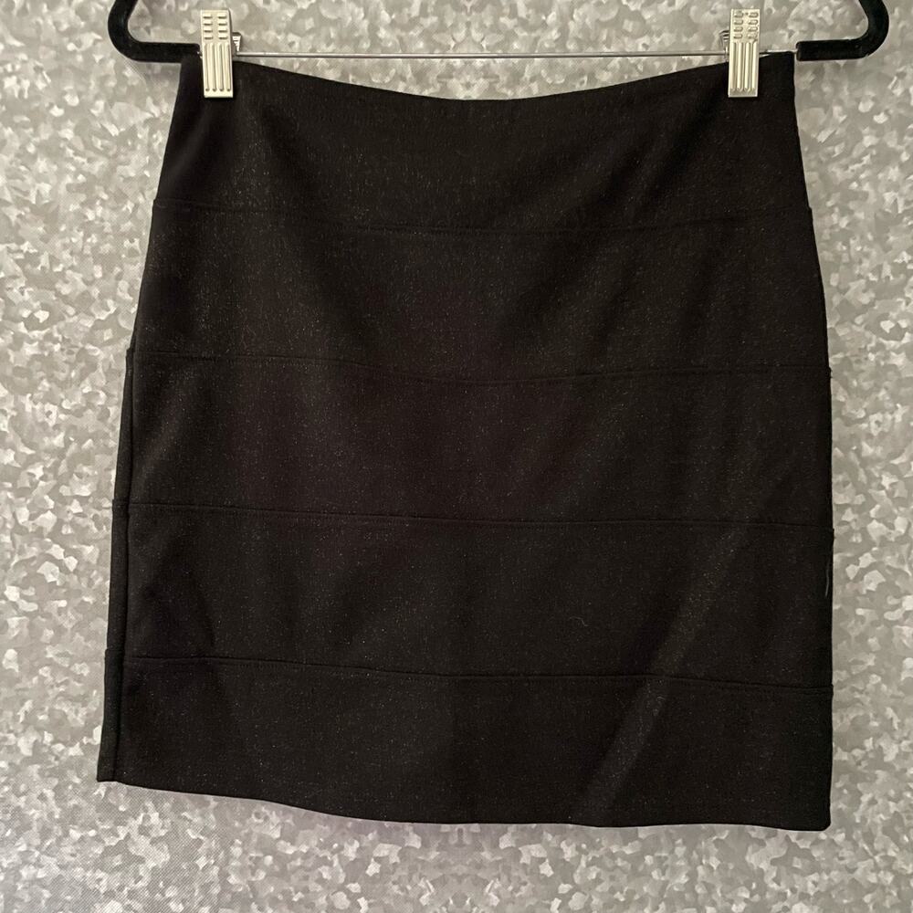Rock & Republic Black & Gold Sparkle Seamed Pencil Skirt - Size Small - Mini
